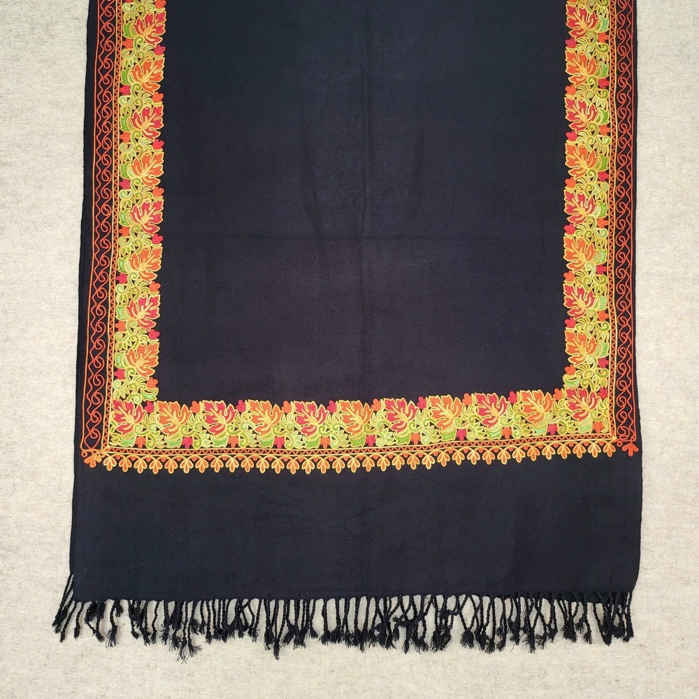 Pashmina Autumn Leaf‎ Wrap Scarf Shawl Fall Colors Boho Chic Hippie Embroidered - Picture 8 of 11